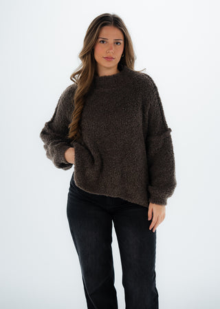 Shoppe nach Kategorie: Pullover aus kuscheligem Bouclé Taupe