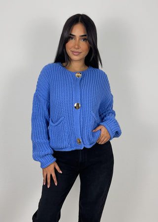 Shoppe nach Kategorie: Strick-Cardigan mit Knöpfen Blau