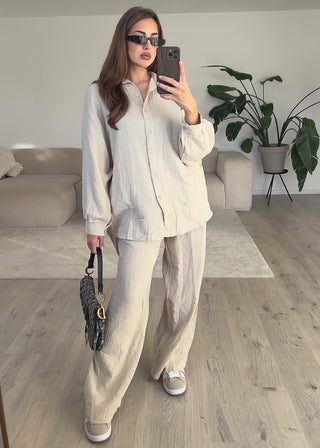 Shoppe nach Kategorie: Oversize Musseline Set Beige