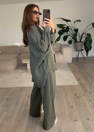 Shoppe nach Kategorie: Oversize Musseline Set Khaki