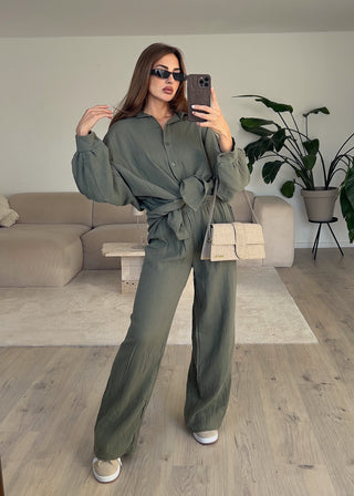 Shoppe nach Kategorie: Oversize Musseline Set Khaki