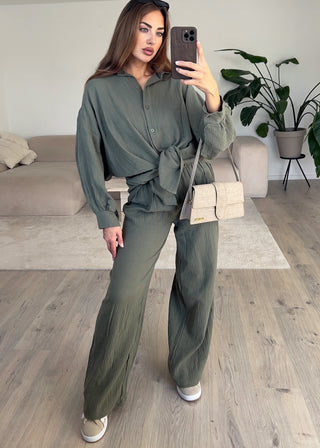 Shoppe nach Kategorie: Oversize Musseline Set Khaki