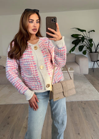 Shoppe nach Kategorie: Gemusterte Strickjacke Rosa