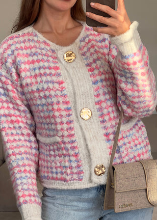 Shoppe nach Kategorie: Gemusterte Strickjacke Rosa