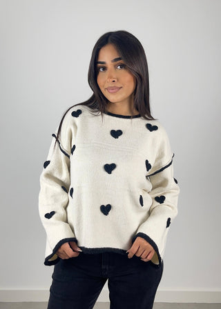 Shoppe nach Kategorie: Pullover mit bestickten Herzen