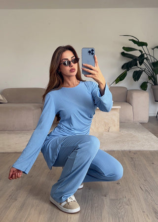 Shoppe nach Kategorie: Casual Chic Set Hellblau