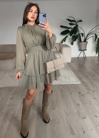 Shoppe nach Kategorie: Kleid mit Rüschen Khaki