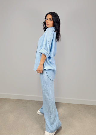 Shoppe nach Kategorie: Oversize Musseline Set Hellblau