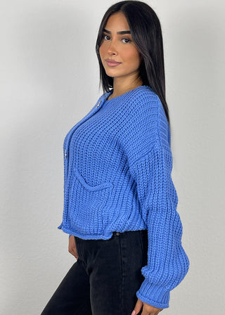 Shoppe nach Kategorie: Strick-Cardigan mit Knöpfen Blau