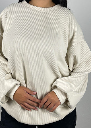 Shoppe nach Kategorie: Gerippter Pullover Beige