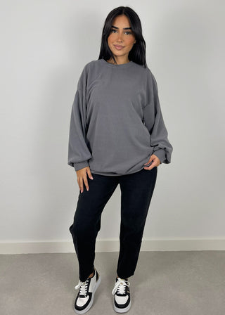 Shoppe nach Kategorie: Gerippter Pullover Grau