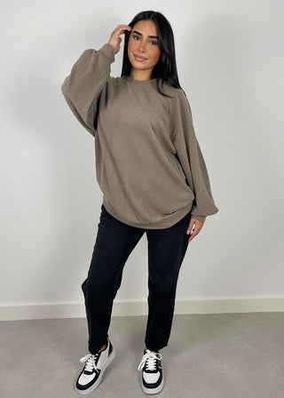 Shoppe nach Kategorie: Gerippter Pullover Greige