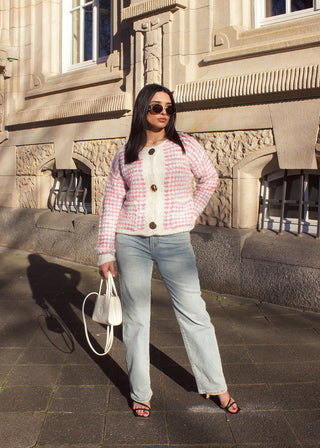 Shoppe nach Kategorie: Gemusterte Strickjacke Rosa