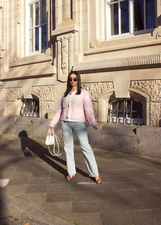 Shoppe nach Kategorie: Gemusterte Strickjacke Rosa