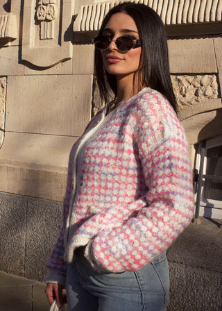 Shoppe nach Kategorie: Gemusterte Strickjacke Rosa