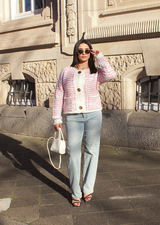 Shoppe nach Kategorie: Gemusterte Strickjacke Rosa